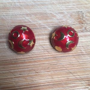 Kenneth Jay Lane Moon and Stars Clip On Earrings